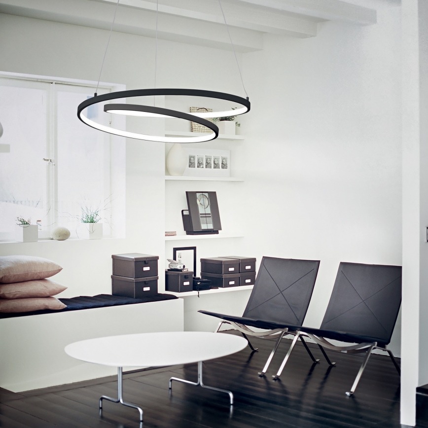 Ideal Lux - LED dimbare hanglamp aan kabel OZ LED/48W/230V Ø 60 cm CRI 90 zwart