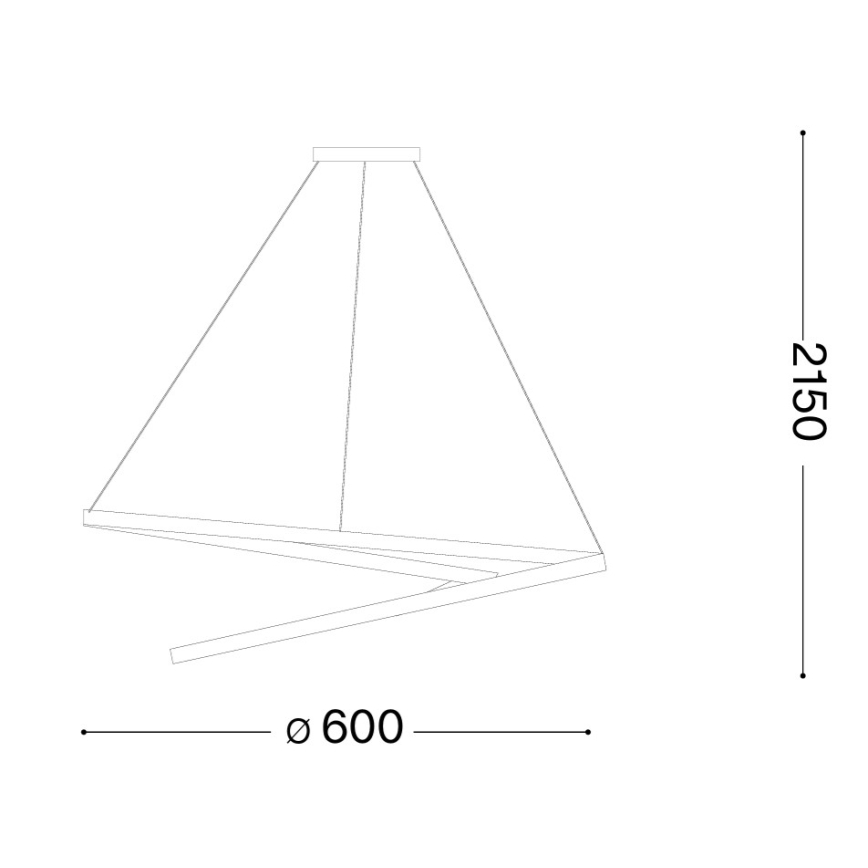 Ideal Lux - LED dimbare hanglamp aan kabel OZ LED/48W/230V Ø 60 cm CRI 90 zwart
