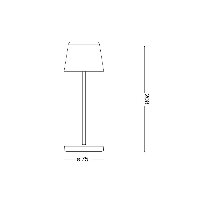 Ideal Lux - LED Dimbare Touch Buiten Tafel Lamp CUTE LED/2,5W/3,7V 3000 mAh USB 2200-2700K IP65 wit