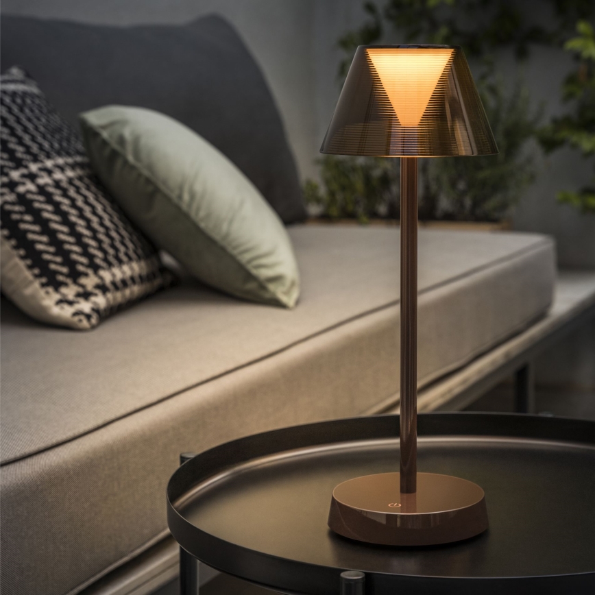 Ideal Lux - LED Dimbare touchlamp LOLITA LED/2,8W/5V 2200 mAh IP54 bruin