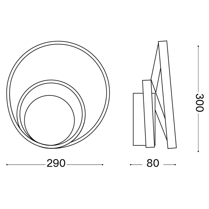 Ideal Lux - LED dimbare wandlamp OZ LED/28W/230V CRI 90 wit