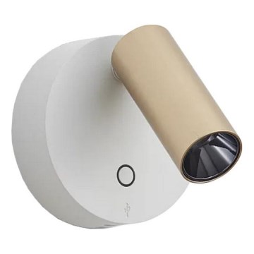 Ideal Lux - LED-dimbare wandspot met touchbediening ELF LED/3W/230V CRI 95 goud/wit
