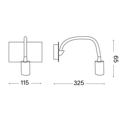 Ideal Lux - LED flexibele wandlamp DYNAMO LED/3,5W/230V CRI 90 bronskleurig