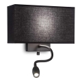 Ideal Lux - LED Flexibele wandlamp HOTEL 1xE27/60W/230V + LED/1,5W/230V