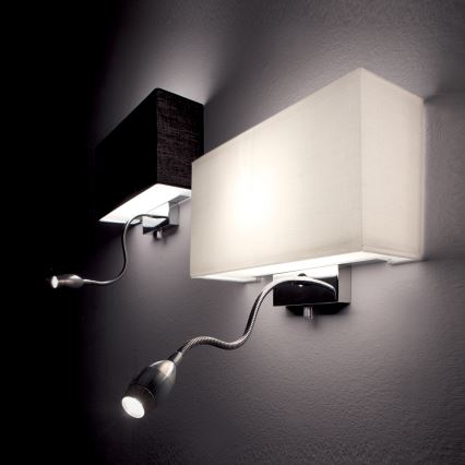 Ideal Lux - LED Flexibele wandlamp HOTEL 1xE27/60W + LED/1,5W/230V