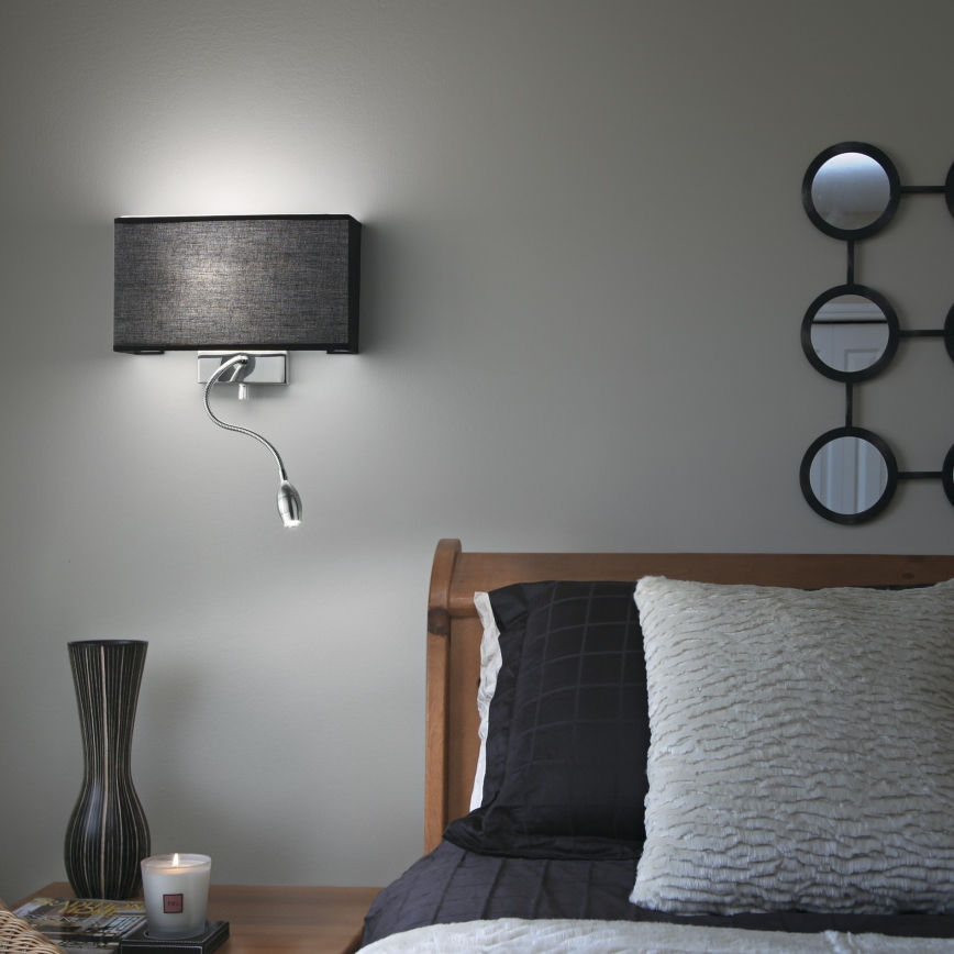 Ideal Lux - LED Flexibele wandlamp HOTEL 1xE27/60W + LED/1,5W/230V