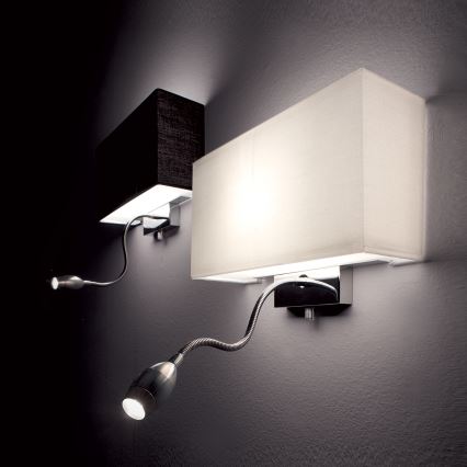 Ideal Lux - LED Flexibele wandlamp HOTEL 1xE27/60W + LED/1,5W/230V