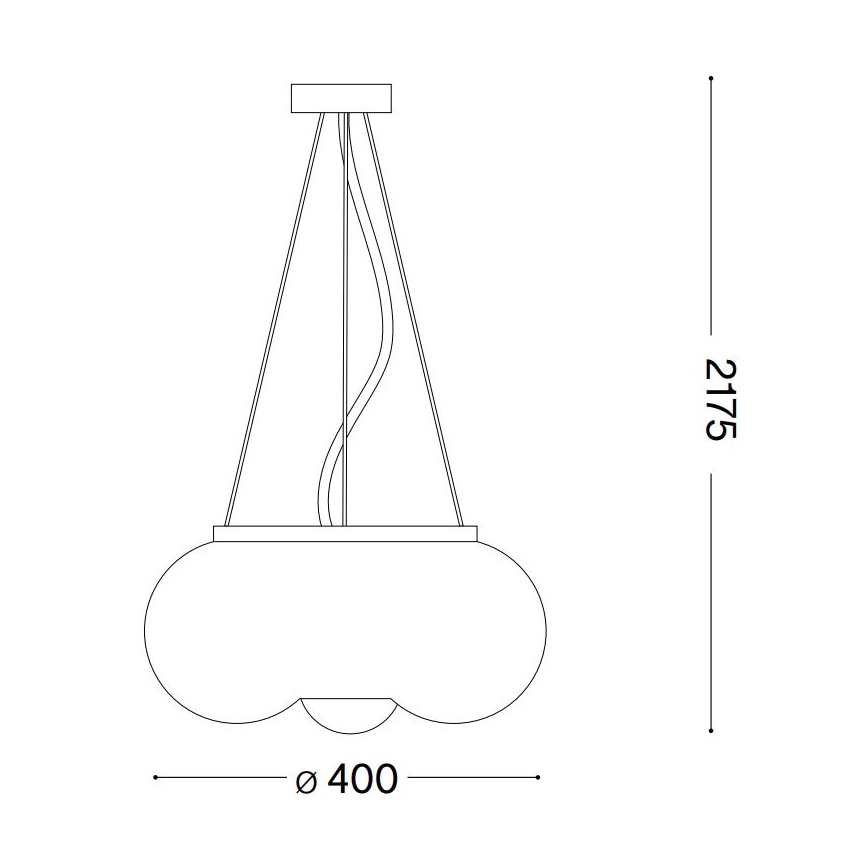 Ideal Lux - LED Hanglamp aan een koord ARIZONA 3xGX53/9W/230V diameter 40 cm wit