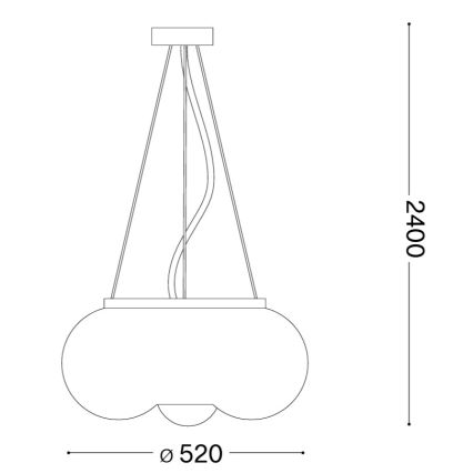 Ideal Lux - LED Hanglamp aan een koord ARIZONA 5xGX53/9W/230V diameter 52 cm wit