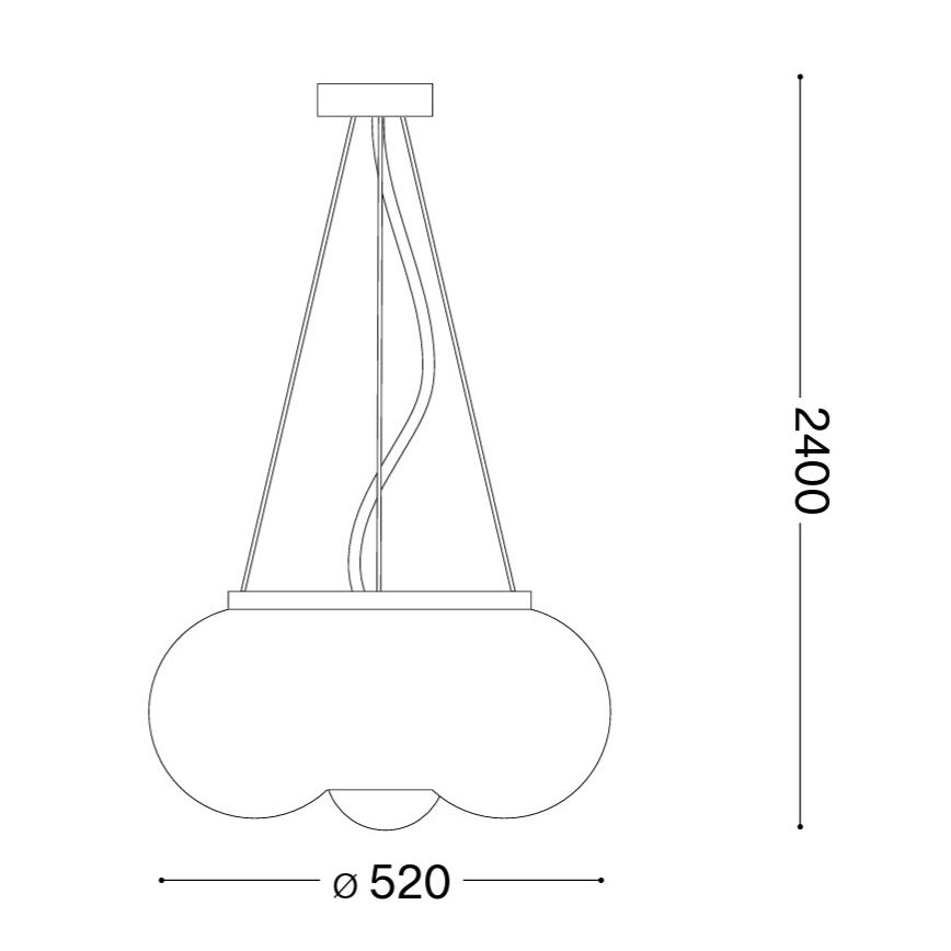 Ideal Lux - LED Hanglamp aan een koord ARIZONA 5xGX53/9W/230V diameter 52 cm wit