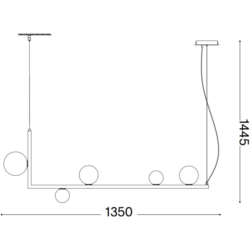 Ideal Lux - LED Hanglamp aan een koord BIRDS 5xG9/3W/230V zwart/goud