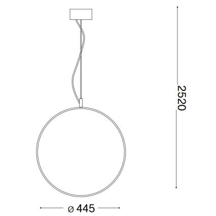 Ideal Lux - LED Hanglamp aan een koord CIRCUS LED/29W/230V diameter 44 cm CRI 90 zwart