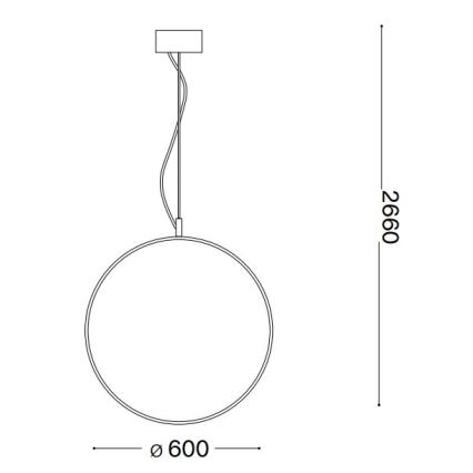 Ideal Lux - LED Hanglamp aan een koord CIRCUS LED/33W/230V diameter 60 cm CRI 90 zwart