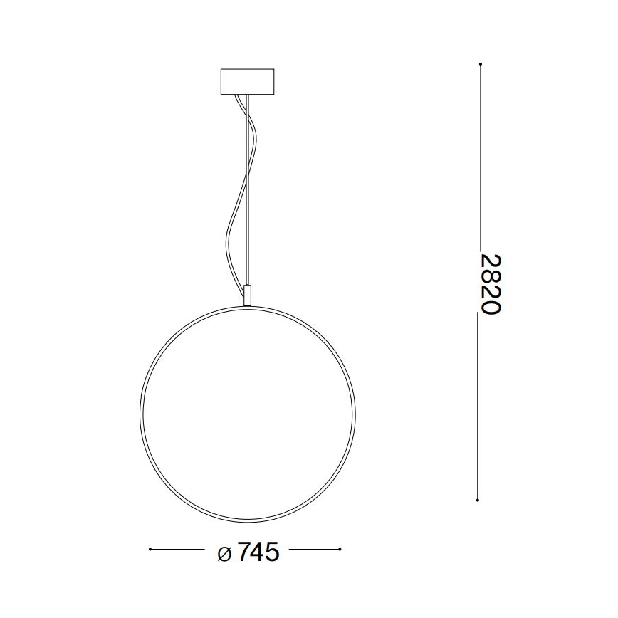 Ideal Lux - LED Hanglamp aan een koord CIRCUS LED/36W/230V diameter 74,5 cm CRI 90 zwart