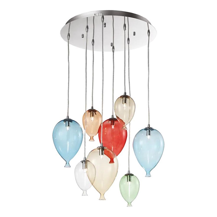 Ideal Lux - LED Hanglamp aan een koord CLOWN 8xG9/3W/230V diameter 50 cm kleurrijk