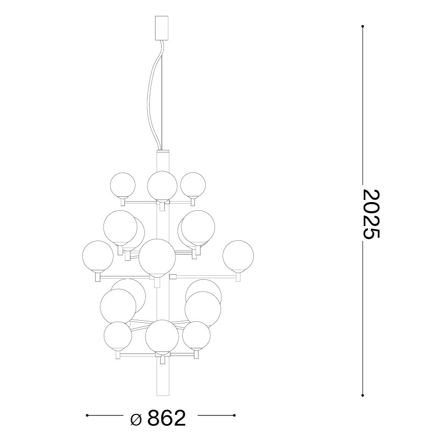 Ideal Lux - LED Hanglamp aan een koord COPERNICO 20xG9/3W/230V diameter 86 cm zwart