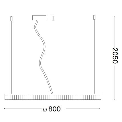 Ideal Lux - LED Hanglamp aan een koord CROWN LED/42W/230V 3000K diameter 80 cm CRI 90 messing