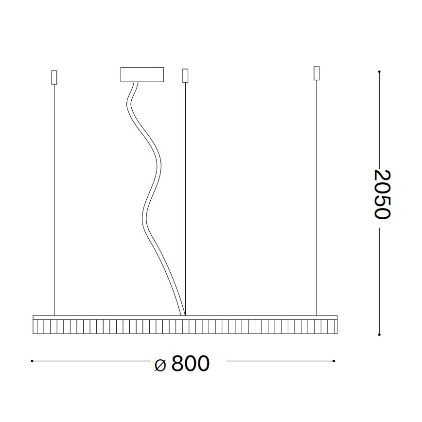 Ideal Lux - LED Hanglamp aan een koord CROWN LED/42W/230V 3000K diameter 80 cm CRI 90 messing