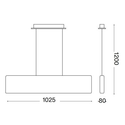 Ideal Lux - LED Hanglamp aan een koord DESK LED/32W/230V 102,5 cm CRI 90 wit