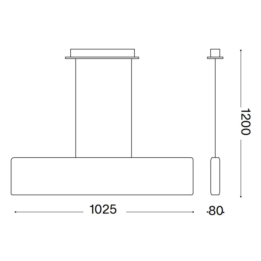 Ideal Lux - LED Hanglamp aan een koord DESK LED/32W/230V 102,5 cm CRI 90 zwart