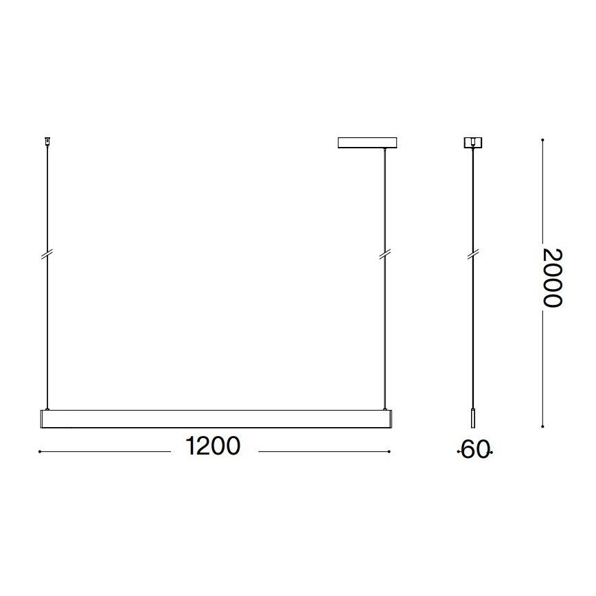 Ideal Lux - LED Hanglamp aan een koord DESK LED/36W/230V 120 cm CRI 90 wit