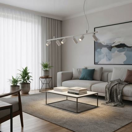 Ideal Lux - LED Hanglamp aan een koord DYNAMITE 6xGU10/7W/230V CRI 90 wit