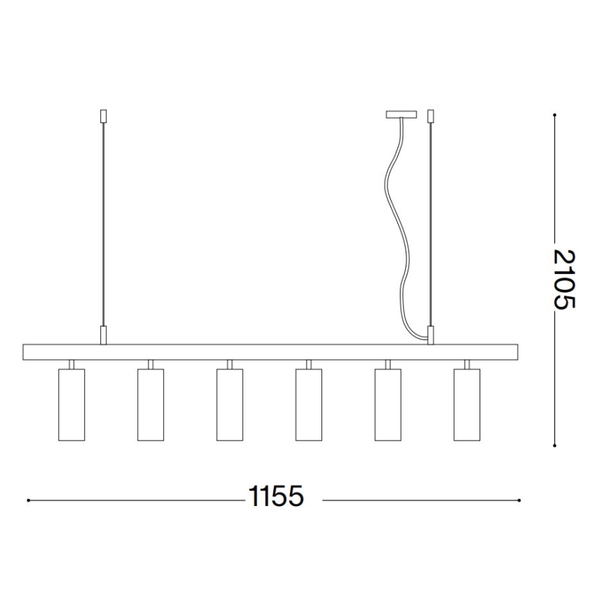 Ideal Lux - LED Hanglamp aan een koord DYNAMITE 6xGU10/7W/230V CRI 90 wit