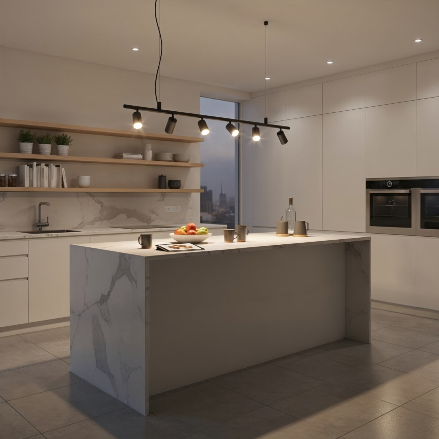 Ideal Lux - LED Hanglamp aan een koord DYNAMITE 6xGU10/7W/230V CRI 90 zwart