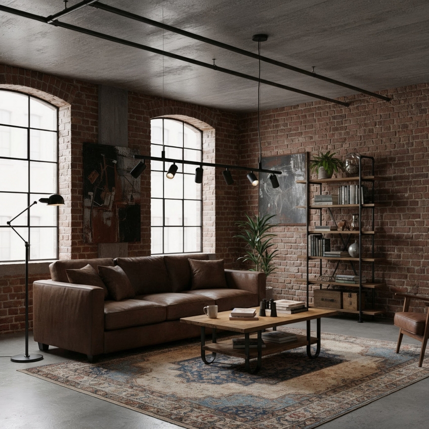 Ideal Lux - LED Hanglamp aan een koord DYNAMITE 6xGU10/7W/230V CRI 90 zwart