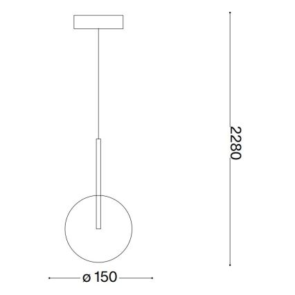 Ideal Lux - LED Hanglamp aan een koord EQUINOXE 1xG4/2W/230V diameter 15 cm messing/doorzichtig