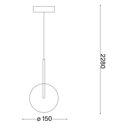 Ideal Lux - LED Hanglamp aan een koord EQUINOXE 1xG4/2W/230V diameter 15 cm messing/doorzichtig