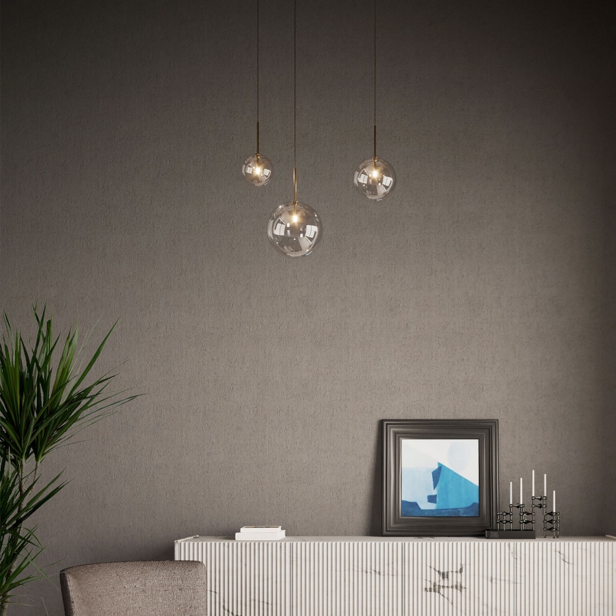 Ideal Lux - LED Hanglamp aan een koord EQUINOXE 1xG4/2W/230V diameter 15 cm messing/gerookt