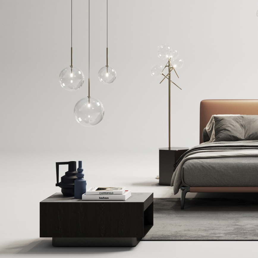 Ideal Lux - LED Hanglamp aan een koord EQUINOXE 1xG4/2W/230V diameter 20 cm messing/doorzichtig