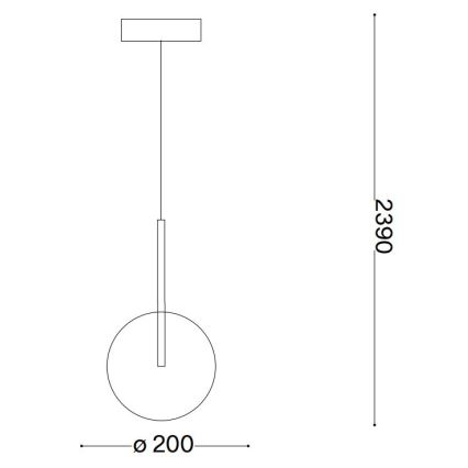Ideal Lux - LED Hanglamp aan een koord EQUINOXE 1xG4/2W/230V diameter 20 cm messing/doorzichtig