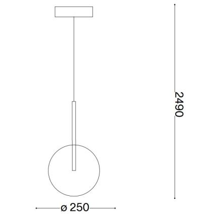 Ideal Lux - LED Hanglamp aan een koord EQUINOXE 1xG4/2W/230V diameter 25 cm messing/gerookt