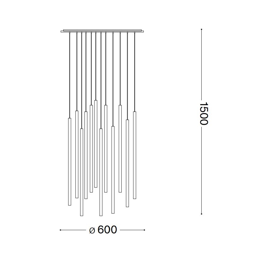 Ideal Lux - LED Hanglamp aan een koord FILO LED/25W/230V messing