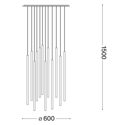 Ideal Lux - LED Hanglamp aan een koord FILO LED/25W/230V zwart