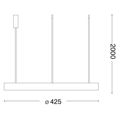 Ideal Lux - LED Hanglamp aan een koord GEMINI LED/38W/230V diameter 42,5 cm CRI 90 zwart
