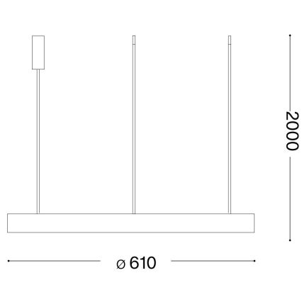 Ideal Lux - LED Hanglamp aan een koord GEMINI LED/48W/230V diameter 61 cm CRI 90 zwart
