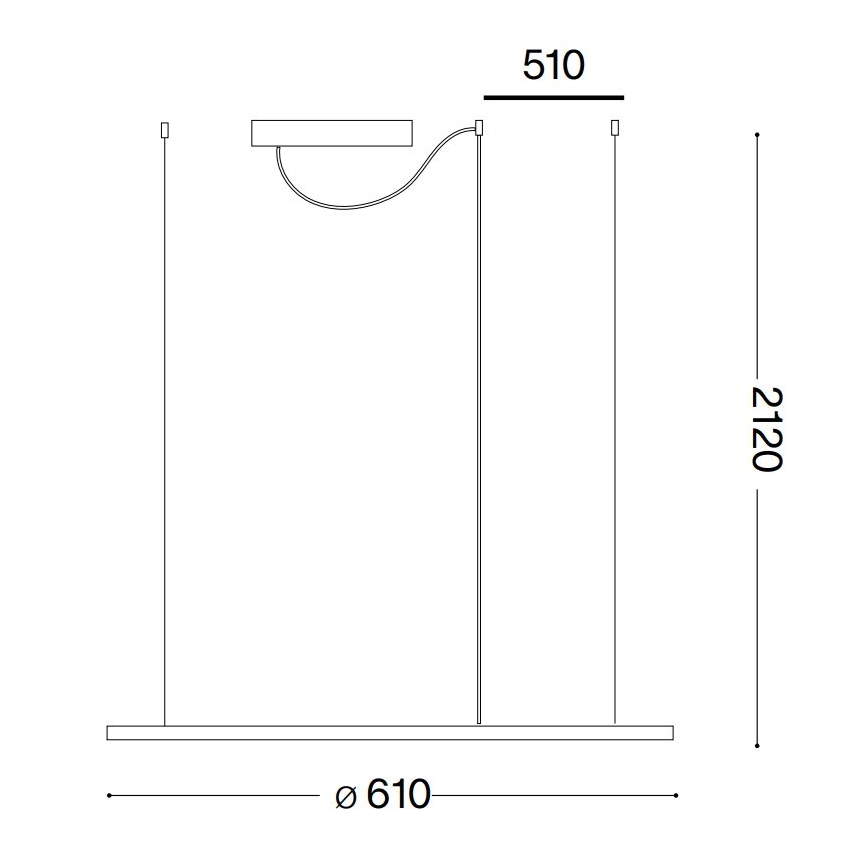 Ideal Lux - LED Hanglamp aan een koord HULAHOOP LED/28W/230V 3000K diameter 61 cm CRI 90 wit