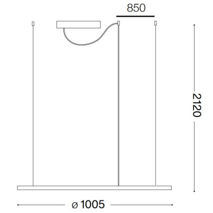 Ideal Lux - LED Hanglamp aan een koord HULAHOOP LED/46W/230V 3000K diameter 100 cm CRI 90 wit