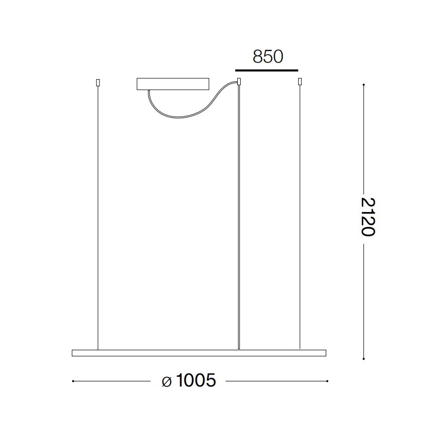 Ideal Lux - LED Hanglamp aan een koord HULAHOOP LED/46W/230V 3000K diameter 100 cm CRI 90 wit