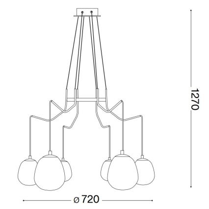 Ideal Lux - LED Hanglamp aan een koord KAROUSEL 6xG9/3W/230V diameter 72 cm messing