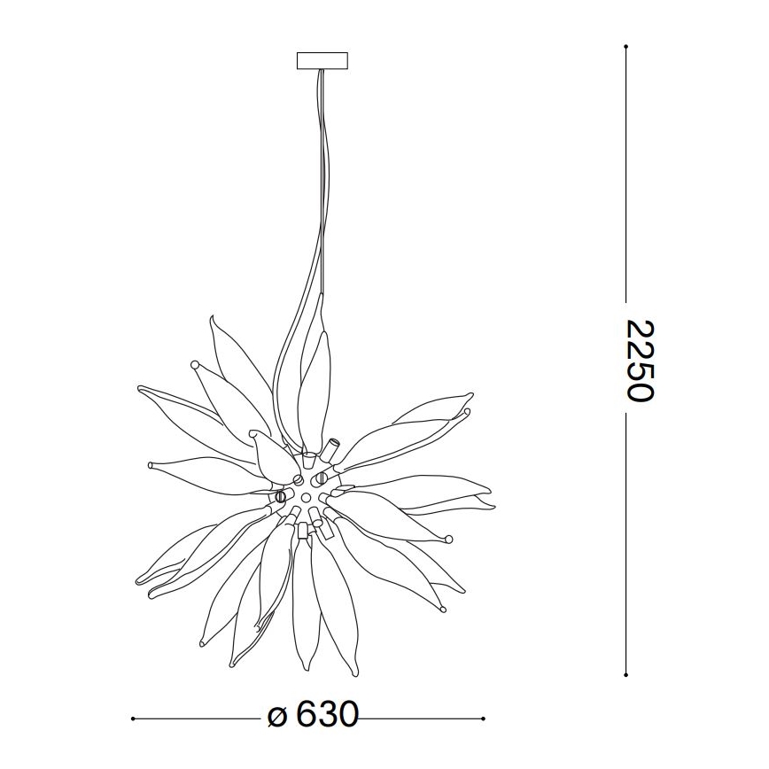 Ideal Lux - LED Hanglamp aan een koord LEAVES 8xG9/3W/230V diameter 63 cm wit