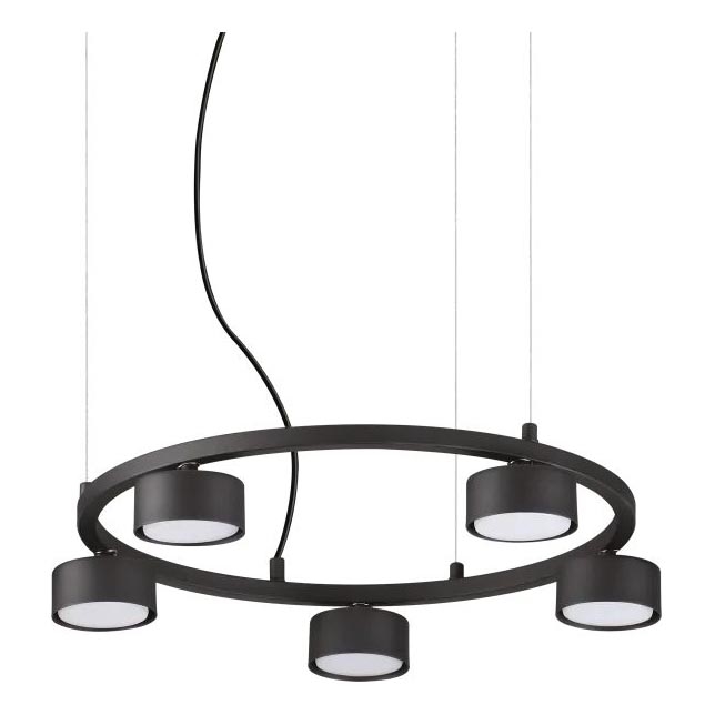 Ideal Lux - LED Hanglamp aan een koord MINOR 5xGX53/9W/230V diameter 50 cm zwart