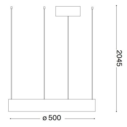 Ideal Lux - LED Hanglamp aan een koord ORACLE LED/28W/230V 3000K diameter 50 cm CRI 90 wit