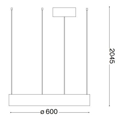 Ideal Lux - LED Hanglamp aan een koord ORACLE LED/33W/230V 3000K diameter 60 cm CRI 90 zwart
