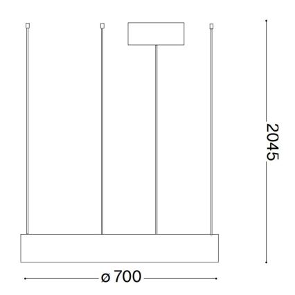 Ideal Lux - LED Hanglamp aan een koord ORACLE LED/35W/230V 3000K diameter 70 cm CRI 90 zwart