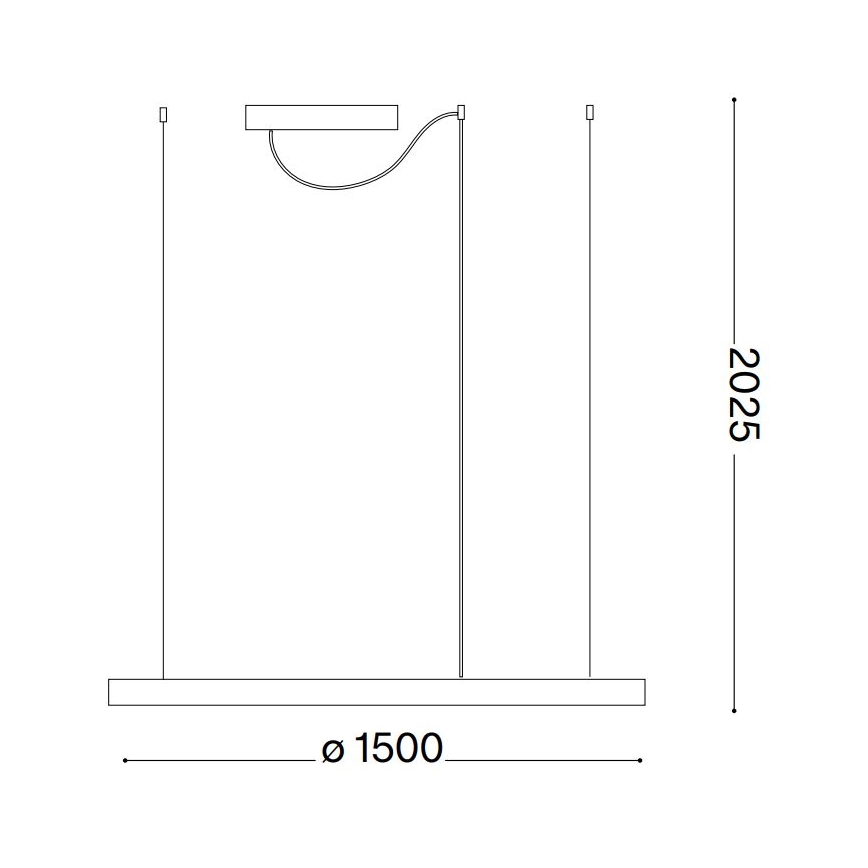 Ideal Lux - LED Hanglamp aan een koord ORACLE SLIM LED/29W/230V 2700K diameter 50 cm zwart