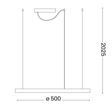 Ideal Lux - Dimbare LED hanglamp aan een koord ORACLE SLIM LED/29W/230V 3000K diameter 50 cm wit